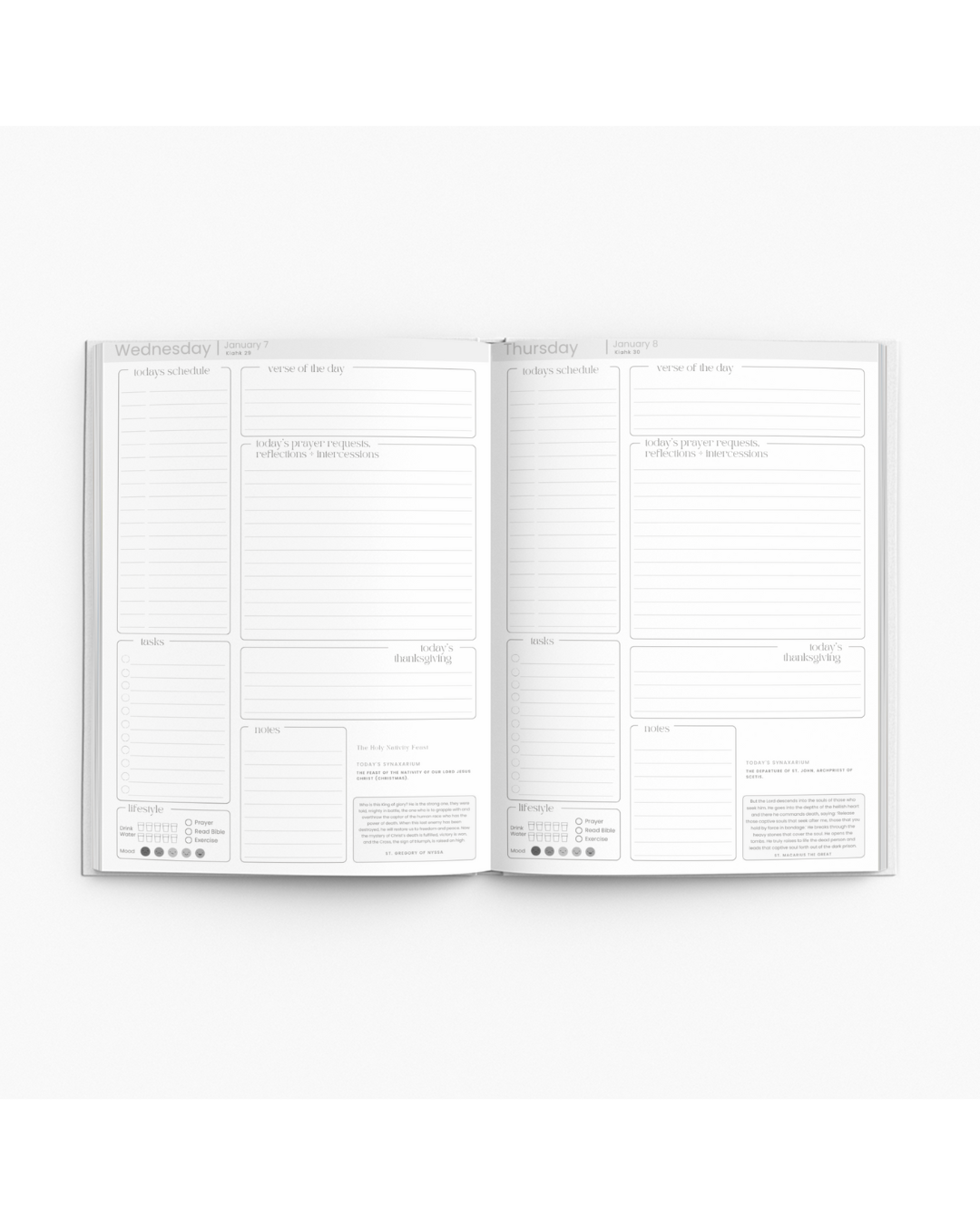 Bundle - A4 Spiral Bound - 2026 Coptic Orthodox Daily Journal & Planner (Australia) + Month tabs