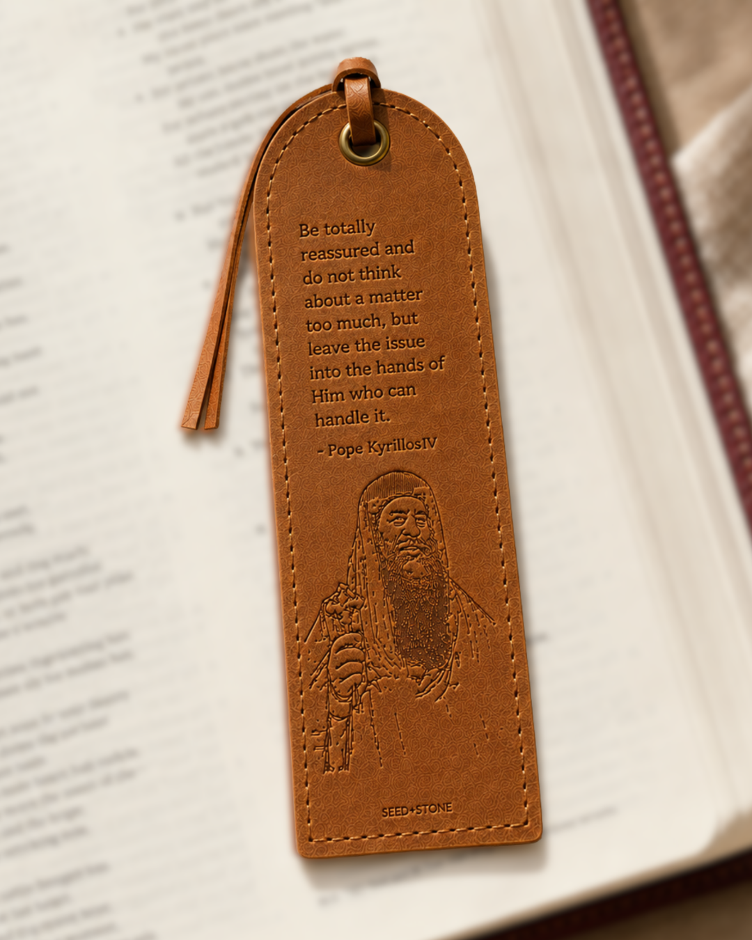 Pope Kyrillos VI - Genuine Leather Bookmark