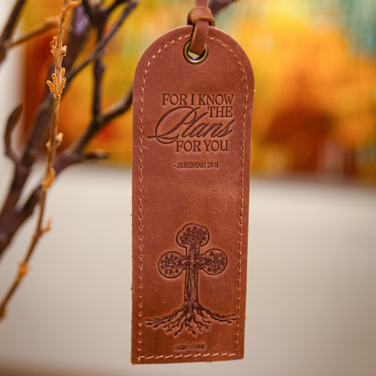 'For I know the Plans...' - Genuine Leather Bookmark