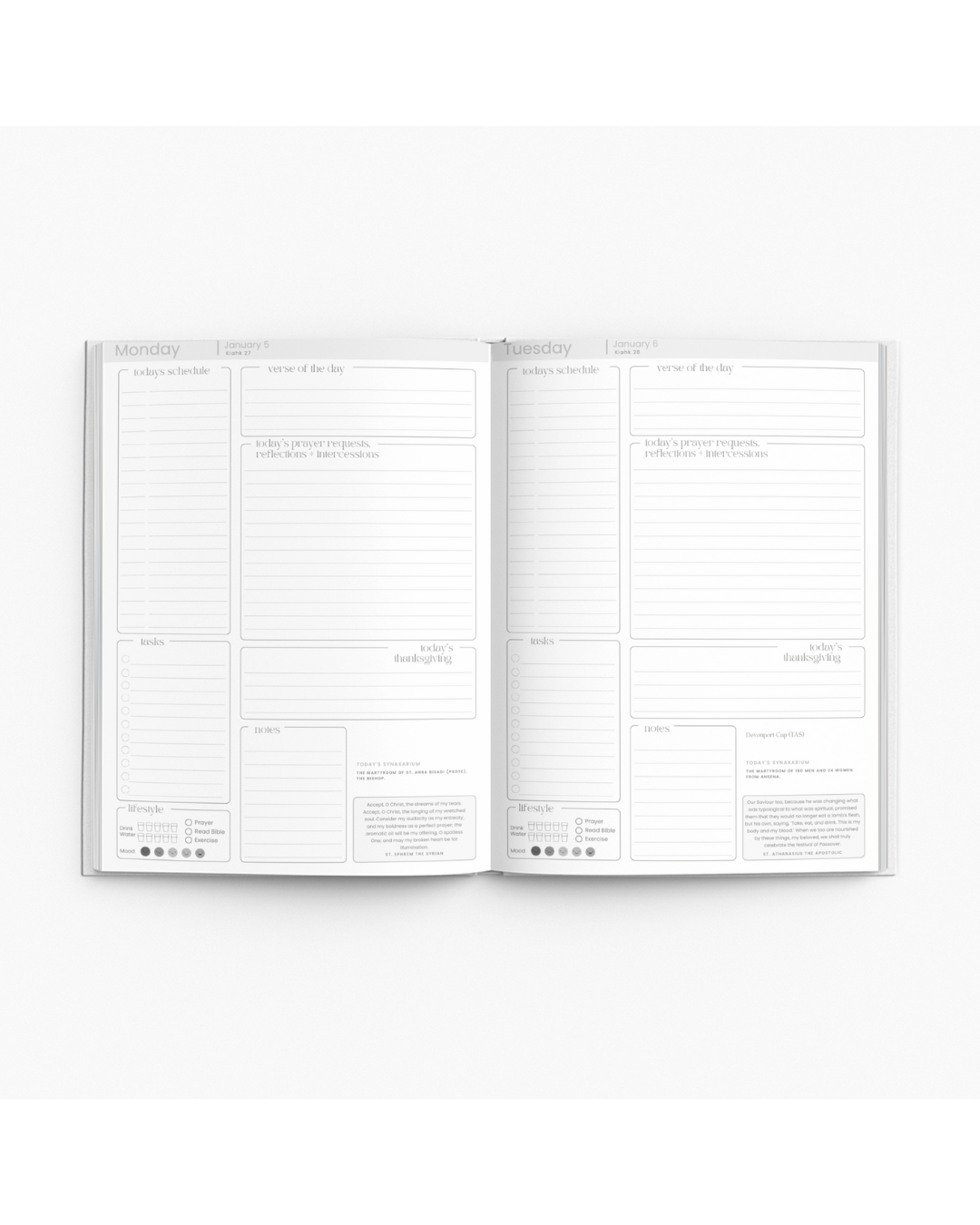 PRE-ORDER A4 Spiral Bound - 2026 Coptic Orthodox Daily Journal & Planner (Australia)