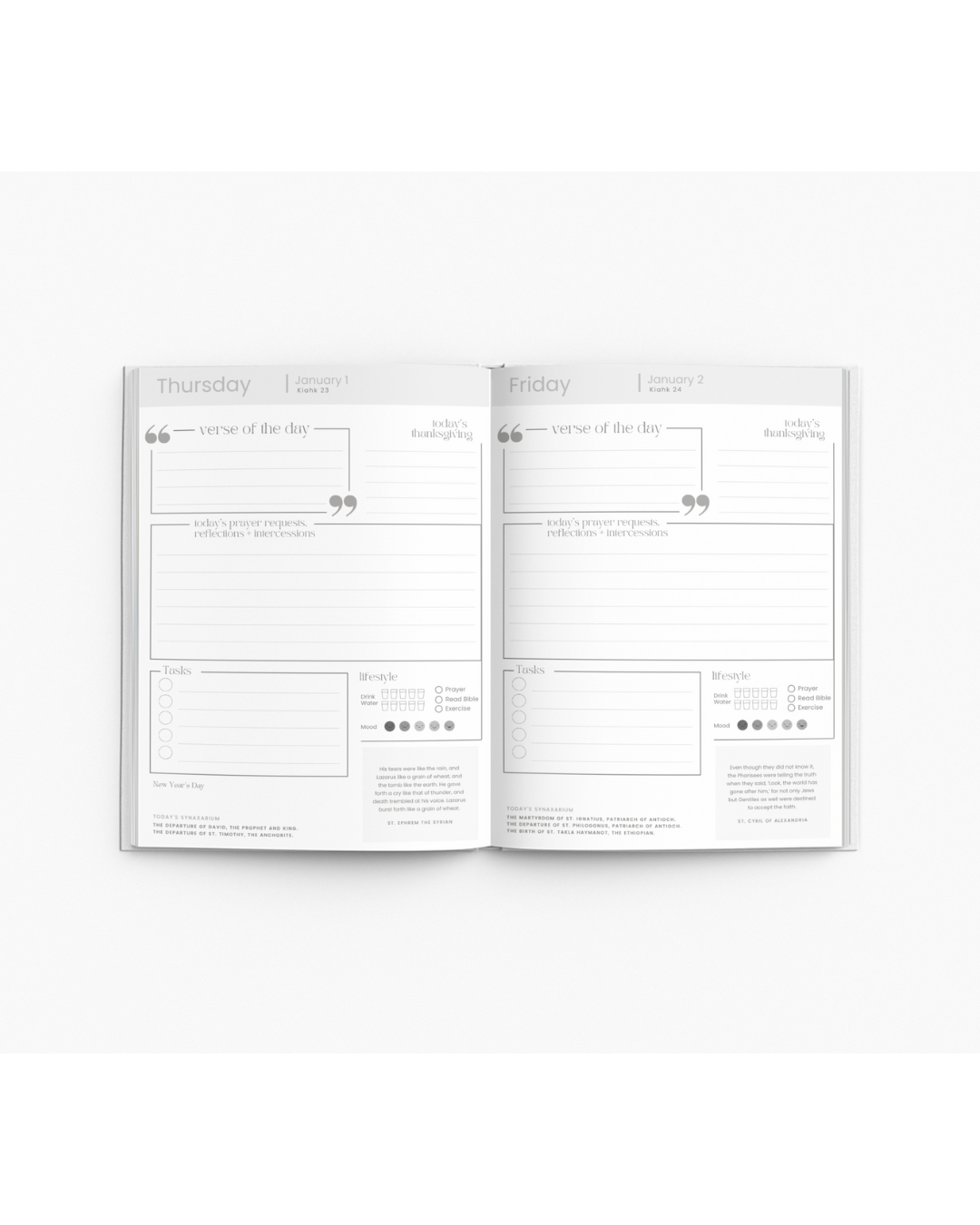 PRE-ORDER A5 Leather bound - 2026 Coptic Orthodox Daily Journal & Planner (Australia)